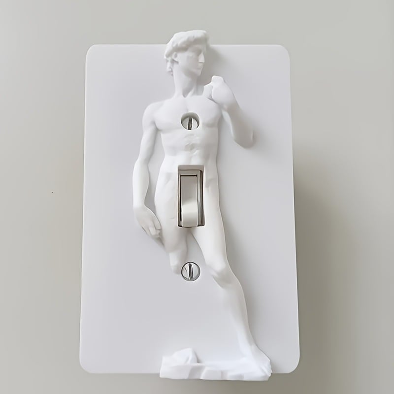 David portretna statua, poklopac prekidača, crno-bijeli, plastični zidni prekidač
