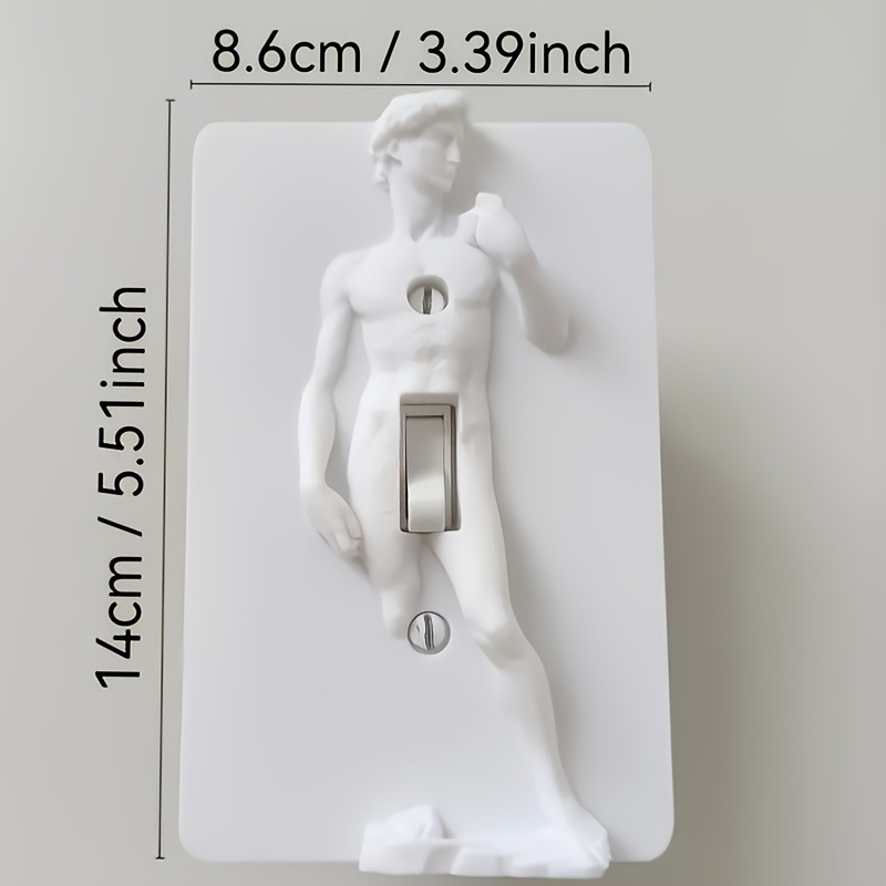 David portretna statua, poklopac prekidača, crno-bijeli, plastični zidni prekidač