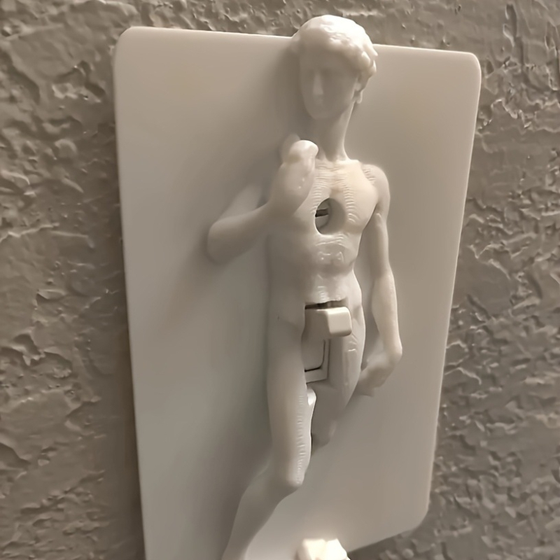 David portretna statua, poklopac prekidača, crno-bijeli, plastični zidni prekidač