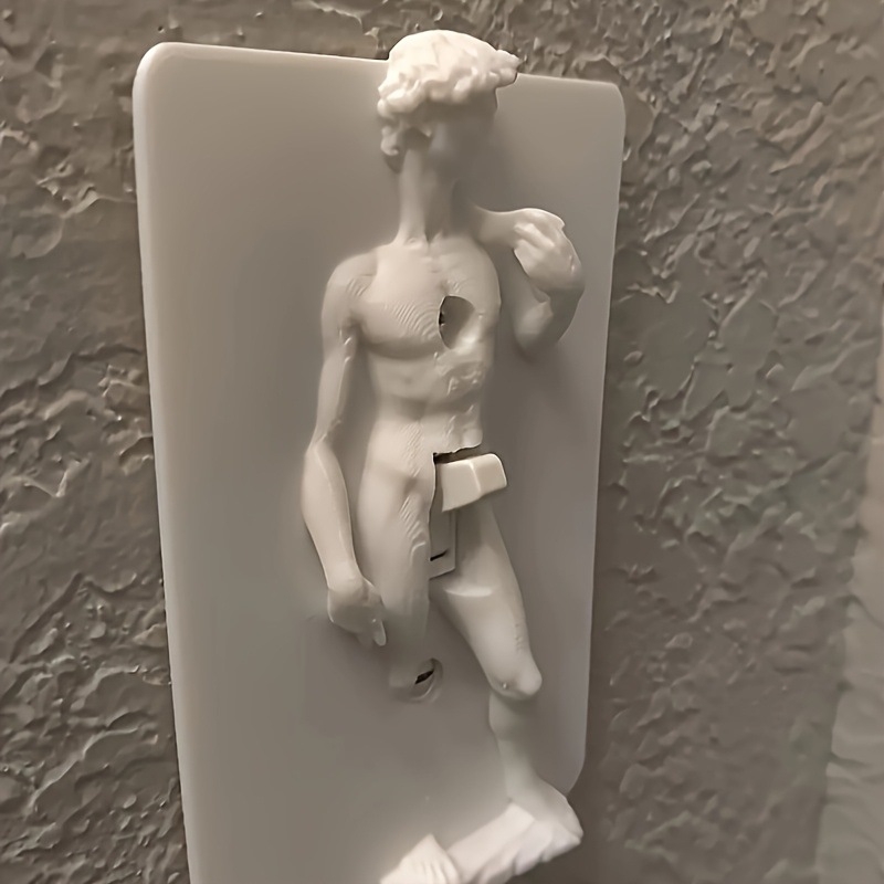 David portretna statua, poklopac prekidača, crno-bijeli, plastični zidni prekidač