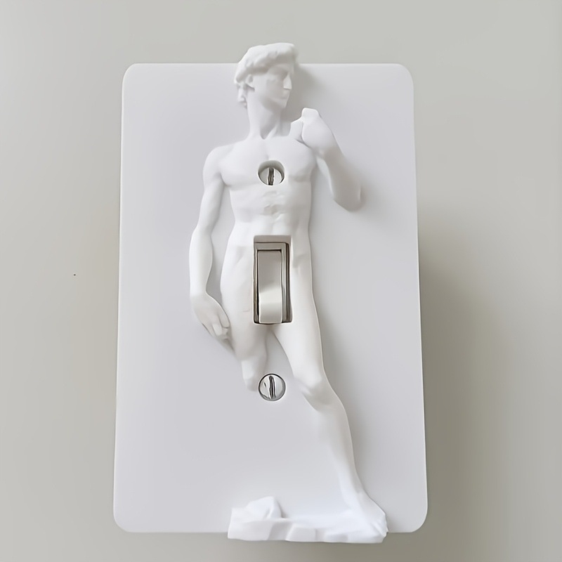David portretna statua, poklopac prekidača, crno-bijeli, plastični zidni prekidač