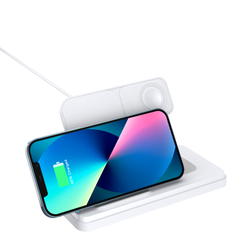 Πτυσσόμενος ασύρματος φορτιστής 15W – 4-in-1 για κινητό, ακουστικά και smartwatch με βάση στήριξης