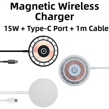 Magnetický bezdrôtový nabíjač MagSafe pre iPhone, priehľadný, rýchle nabíjanie
