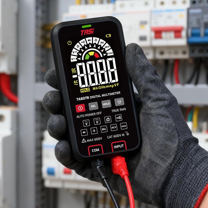 Tians TA807A ultra vékony digitális teljesen automata multiméter nagy kijelzővel villanyszerelőknek