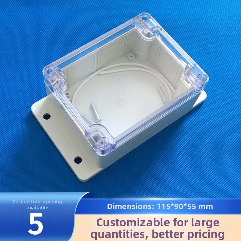New Blue ABS priehľadná vodotesná spojovacia skrinka pre elektronické a elektrické prístroje, puzdro F3-2T, 115×90×55 mm