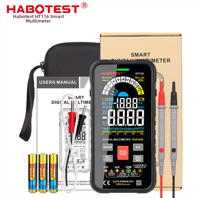 Habotest HT116 inteligentný digitálny multimetr s ampermetrom a automatickým rozsahom