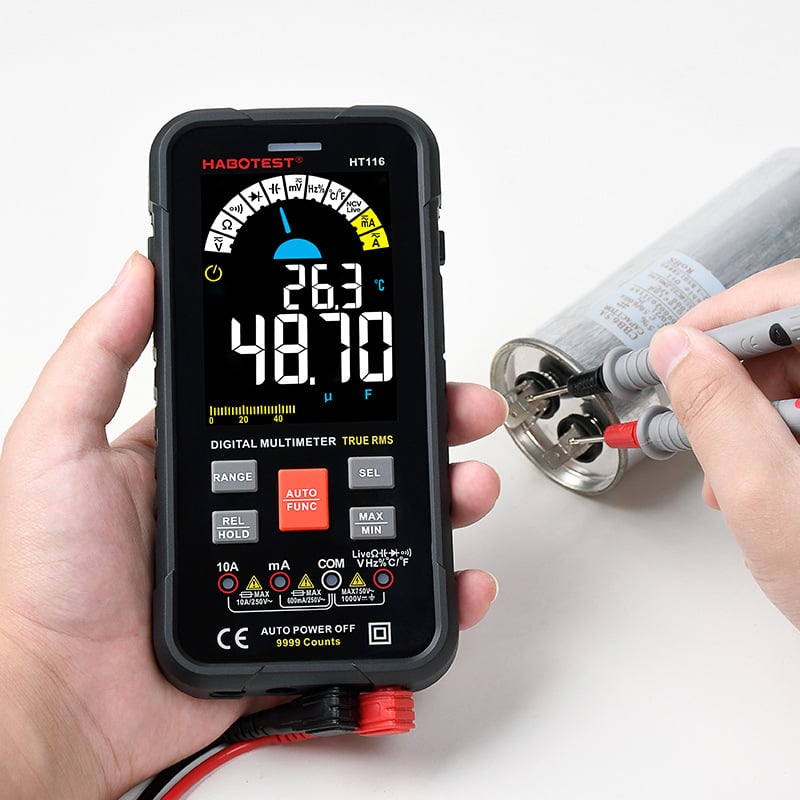 Habotest HT116 Nagy kijelzős intelligens digitális multiméter ampermérővel és automatikus mérési tartománnyal