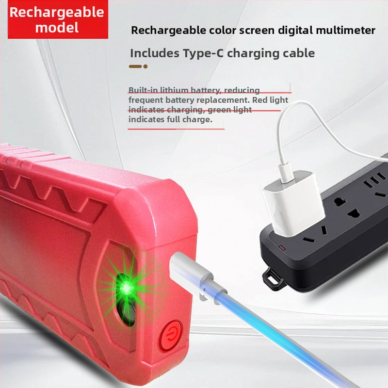 Digitálny multimeter s veľkou obrazovkou, nabíjateľný, plne automatický, vysoká presnosť, inteligentná ochrana proti prehriatiu, meranie napätia a prúdu, pre elektrikárov