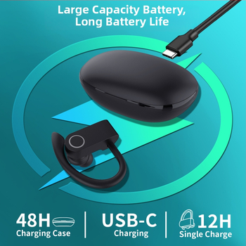 JHO A9S bezdrôtové Bluetooth slúchadlo s digitálnym displejom, háčik na ucho, in-ear, potlačenie šumu, IPX4, výdrž batérie nad 8 hodín