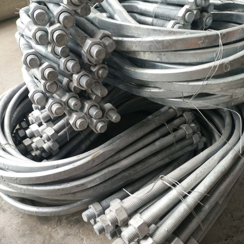 Hot-dip galvanizirana U-obujmica s U-vijakom za električne instalacije, ravna spona, nominalni promjer 20 mm