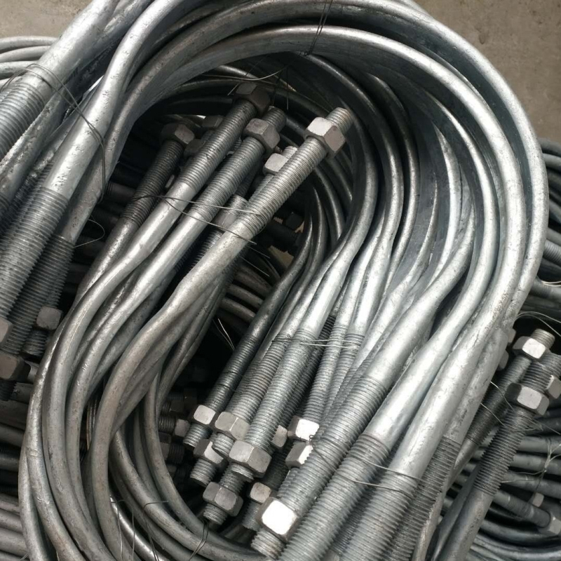 Hot-dip galvanizirana U-obujmica s U-vijakom za električne instalacije, ravna spona, nominalni promjer 20 mm