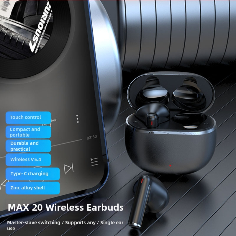 MAX20 Bluetooth True Wireless slúchadlá zinku, mini, polo-in-ear, vysoká kvalita zvuku, potlačenie šumu, pre behanie