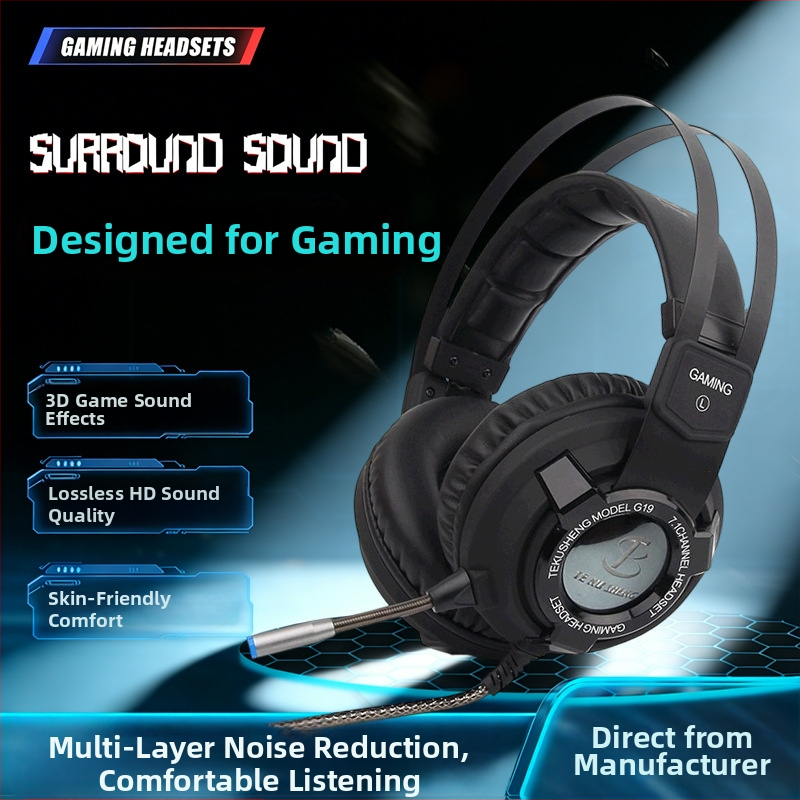 G19 káblový herný USB headset s mikrofónom pre notebooky a PC