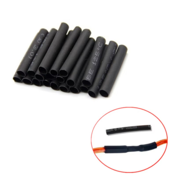 Hőre összehúzódó izolációs csövek, fekete, 5 mm átmérő, 20 mm hosszú, 420 darab, zacskóban