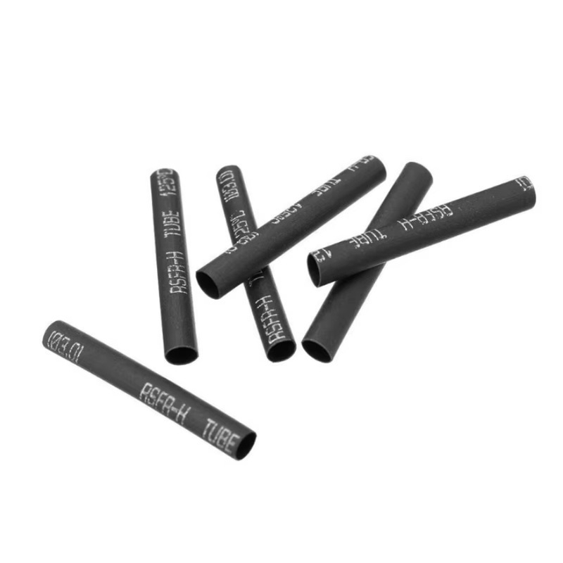 Hőre összehúzódó izolációs csövek, fekete, 5 mm átmérő, 20 mm hosszú, 420 darab, zacskóban