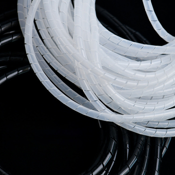 PE kabelska zavojna cijev za vodiče, plastična spiralna izolacijska cijev, prozirno crno-bijela, 4-30 mm