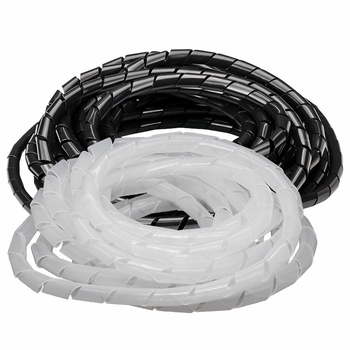 PE kabelska zavojna cijev za vodiče, plastična spiralna izolacijska cijev, prozirno crno-bijela, 4-30 mm