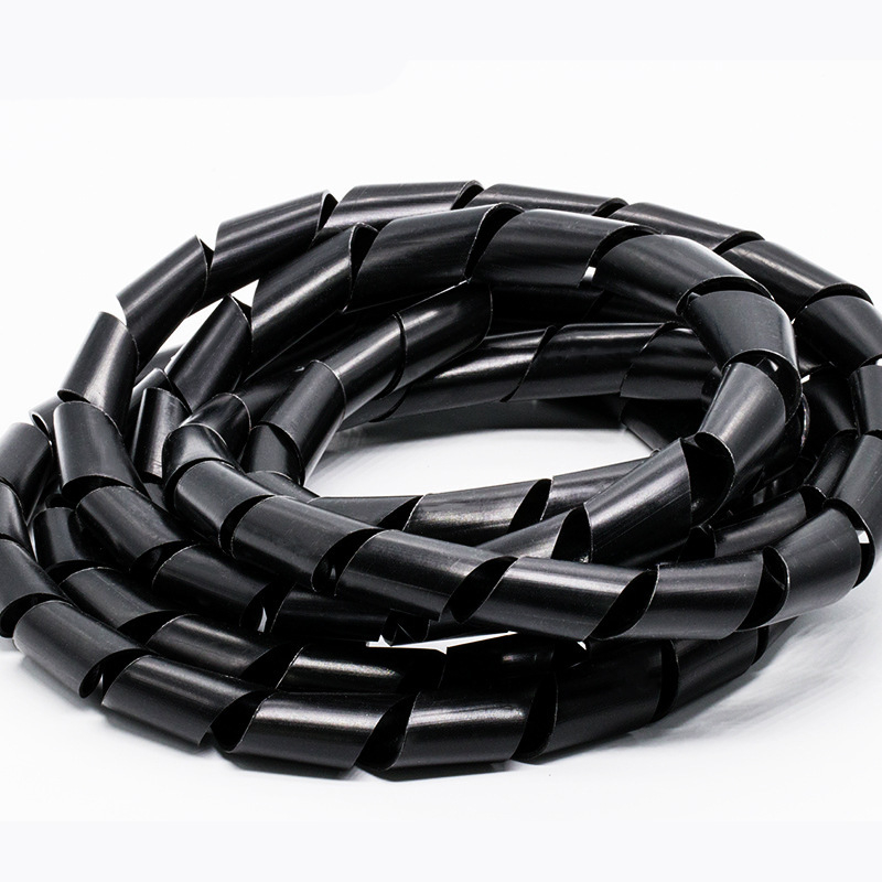 PE kabelska zavojna cijev za vodiče, plastična spiralna izolacijska cijev, prozirno crno-bijela, 4-30 mm