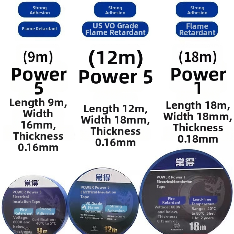 PVC izolačná páska odolná proti plameňom, vodotesná, vysokoteplotná, široká, silná priľnavosť, čierna/biela, veľký kotúč