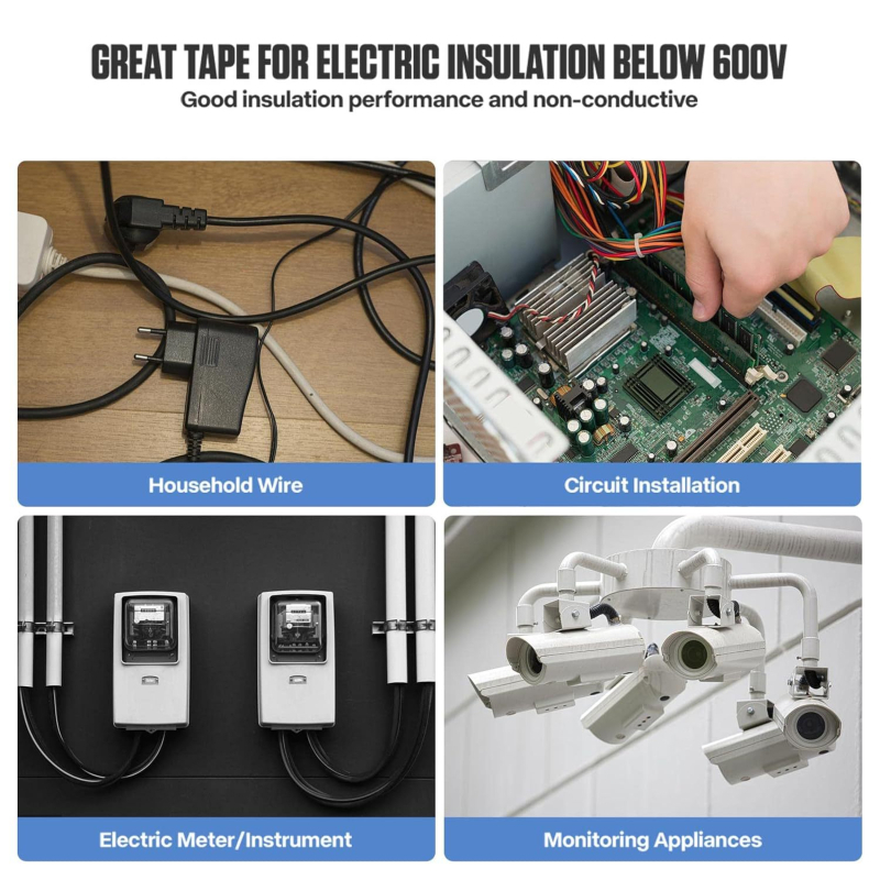 Profesionalna crna izolacijska električna traka PVC vinil, vodootporna, vatrootporna