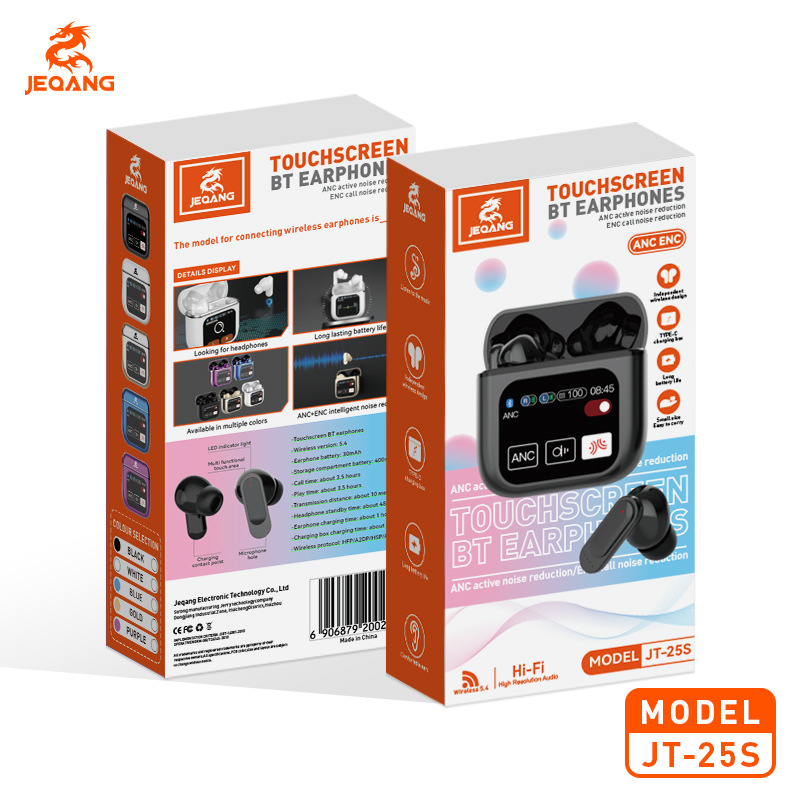 Bluetooth slušalice s AI prijevodom, potpuno osjetljivi zaslon, LED prikaz, redukcija buke, in-ear stereo zvuk