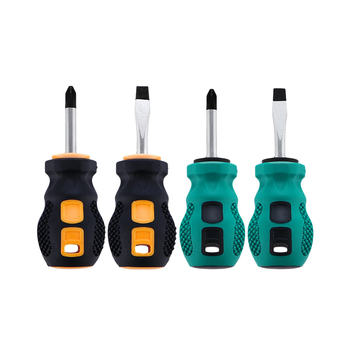 Set mini odvijača s kratkom ručkom, križnom i ravnim vrhom, PH2, 6x38 mm