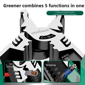 Greener/Green Forest priemyselné kliešte na káble so zámkom, vysoká tvrdosť, elektrikárske univerzálne kliešte, multifunkčné kliešte