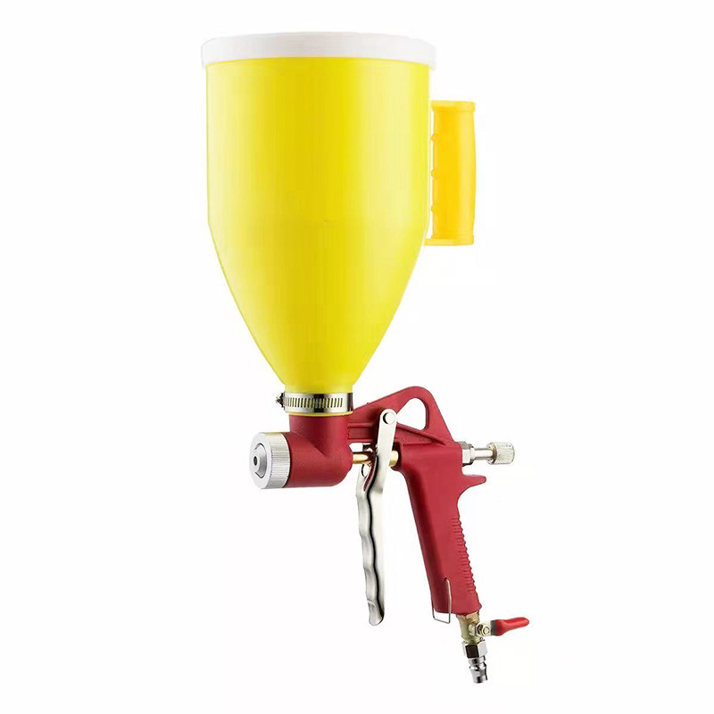 Pistol pneumatic de pulverizat cu pâlnie din plastic pentru vopsire exterioară cu relief