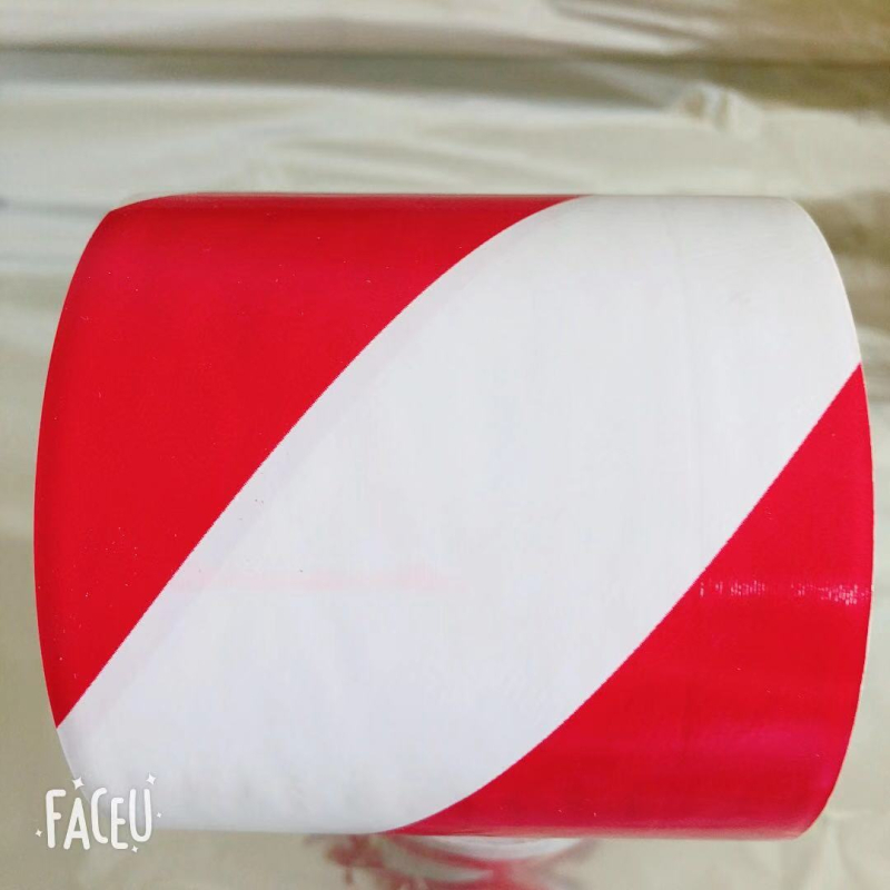 PVC crveno-bijela upozoravajuća traka, širina 10 cm, duljina 30 m, podna izolacijska traka