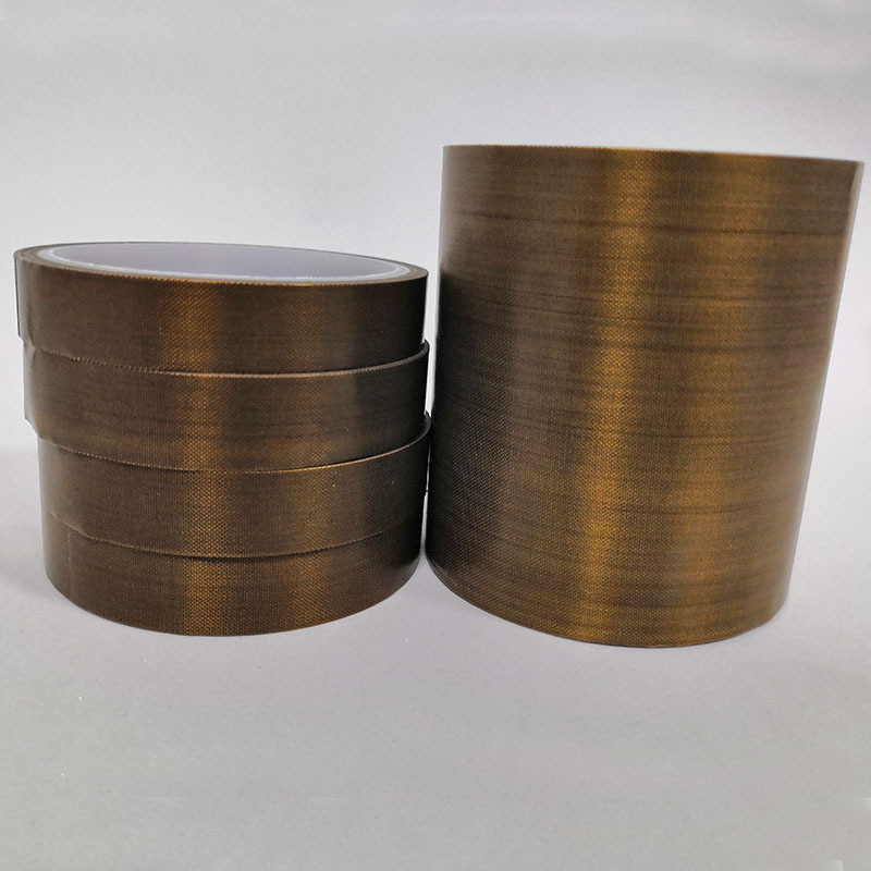 PTFE traka za visoke temperature na bazi staklene tkanine; širina 3 mm, duljina po narudžbi, debljina 0,13–0,18 mm, silikonsko ljepilo, radna temperatura -40°C do 260°C; dugotrajno 350°C, kratkotrajno 400°C.