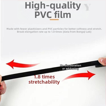 Čierna PVC elektrická izolačná páska, vodeodolná, proti ohňu, ultra tenká, odolná voči opotrebeniu, veľká rolka
