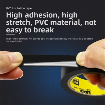 PVC elektrická izolačná páska, čierna, široká rolka, vysoká priľnavosť, vodotesná a odolná voči korózii, pre elektrické káble a potrubia