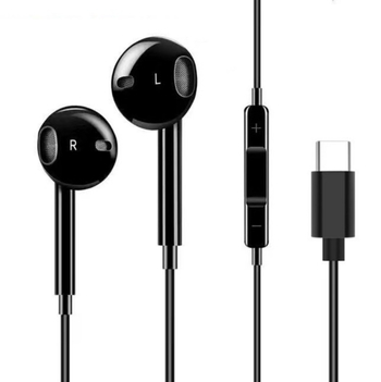 Žične Type-C slušalice s plosnatim konektorom i logom, kompatibilne s Xiaomi, Vivo, Honor, Huawei, Oppo, Letv