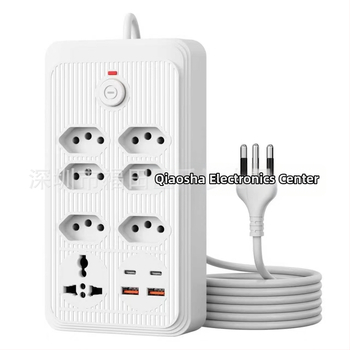 Brazilský rozbočovač s viacerými zásuvkami a USB portmi, dlhý kábel, zásuvka podľa brazílského štandardu pre domáce a kancelárske použitie