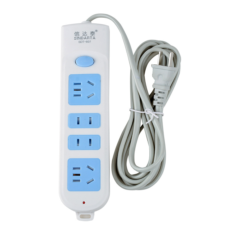 Xindatai stolni produžni kabel s više utičnica za studentski dom, s kabelom i prekidačem
