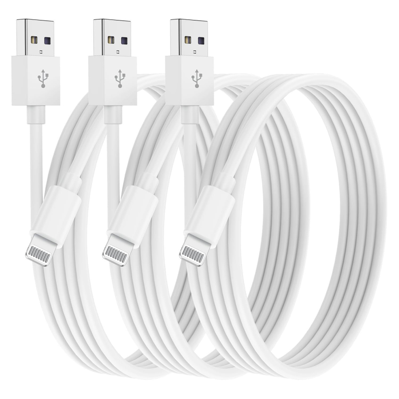 Romoss kabel za Apple za punjenje s Lightning i Mini USB priključcima, USB podatkovni kabel, brzo punjenje, 3C potvrda, duljina 1–2 m, bijela