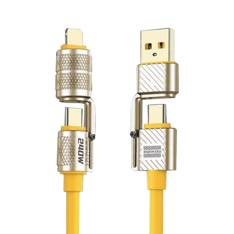 240W kabel za podatke s brzim punjenjem, 4-u-1 za Huawei, Android i Apple telefone i tablete, s Lightning i USB-C priključcima