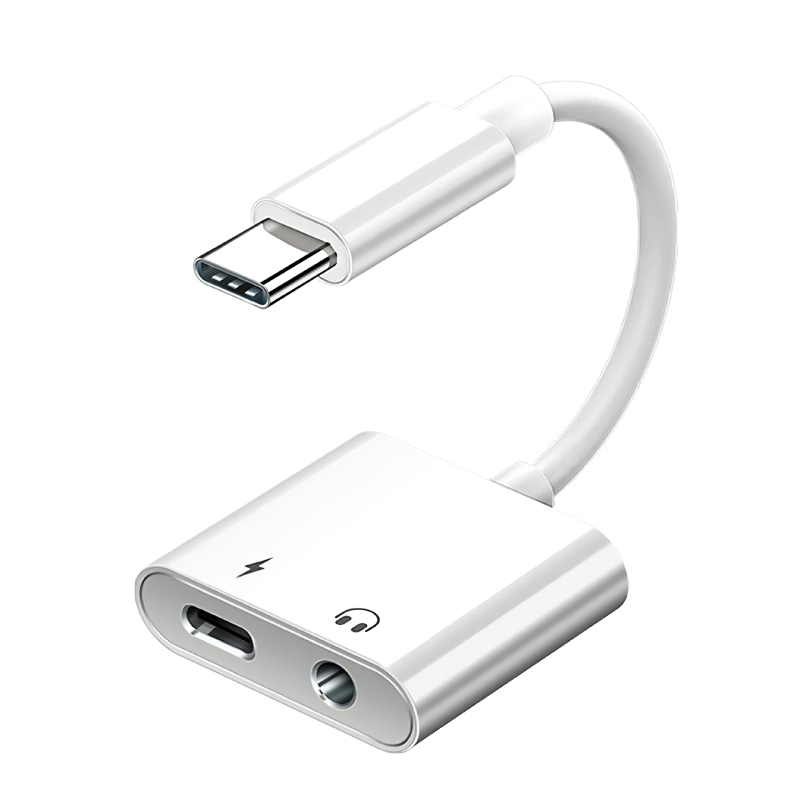 Adaptor USB-C la 3,5 mm pentru căști, 2 în 1, încărcare rapidă, compatibilitate înaltă, compatibil cu Apple, Huawei, Xiaomi, Samsung, Oppo, Vivo