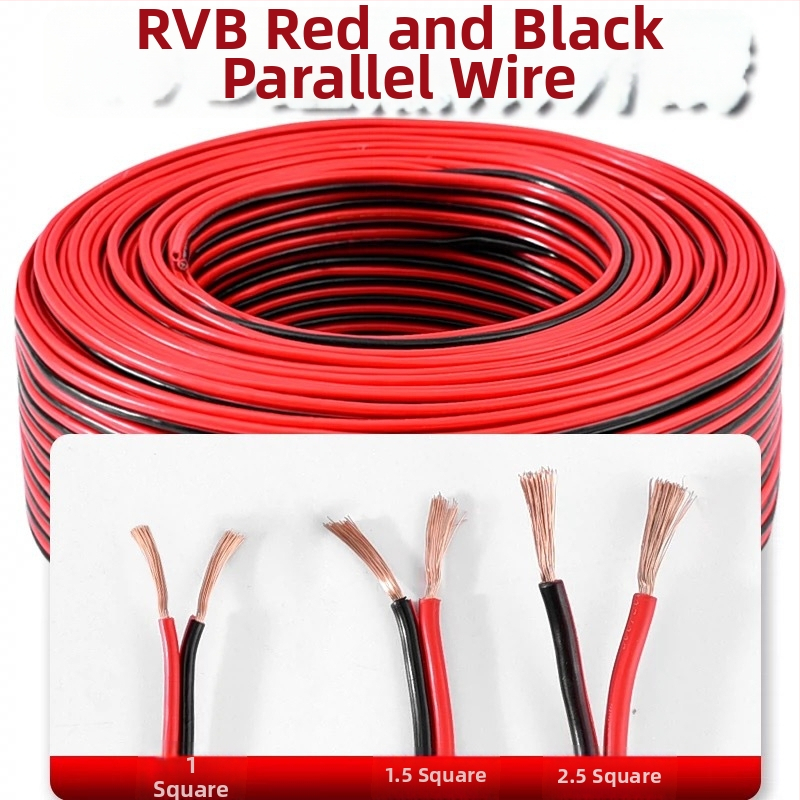 Národný štandard 0.5 mm² RVB paralelný vodič, LED svetelný vodič 0.3, 0.75 mm² čistý meďový kábel