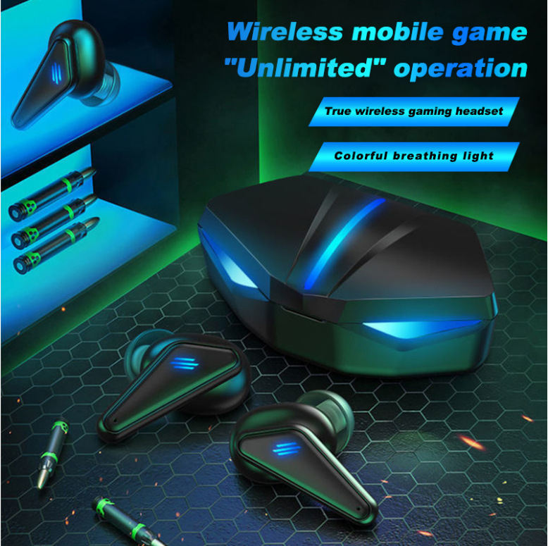 K55 privatni model bežične Bluetooth slušalice za igre, e-sport, jedno ili dvostruko uho, niska latencija, TWS, Bluetooth 5.0, IPX7, trajanje baterije 4–8 sati