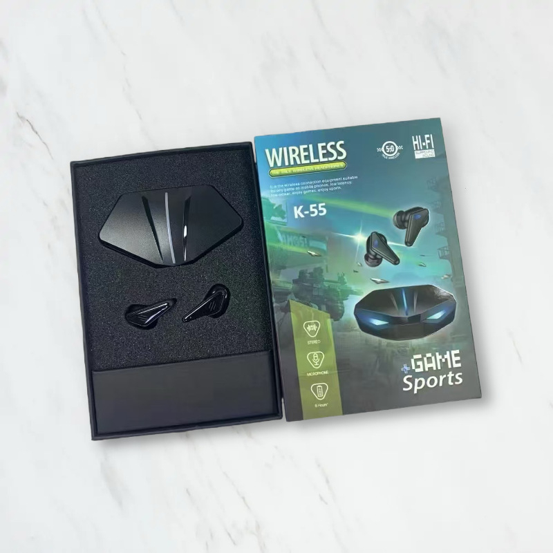K55 bežične gaming slušalice s niskom latencijom, Bluetooth, dugi vijek baterije, aktivno poništavanje šuma, in-ear dizajn