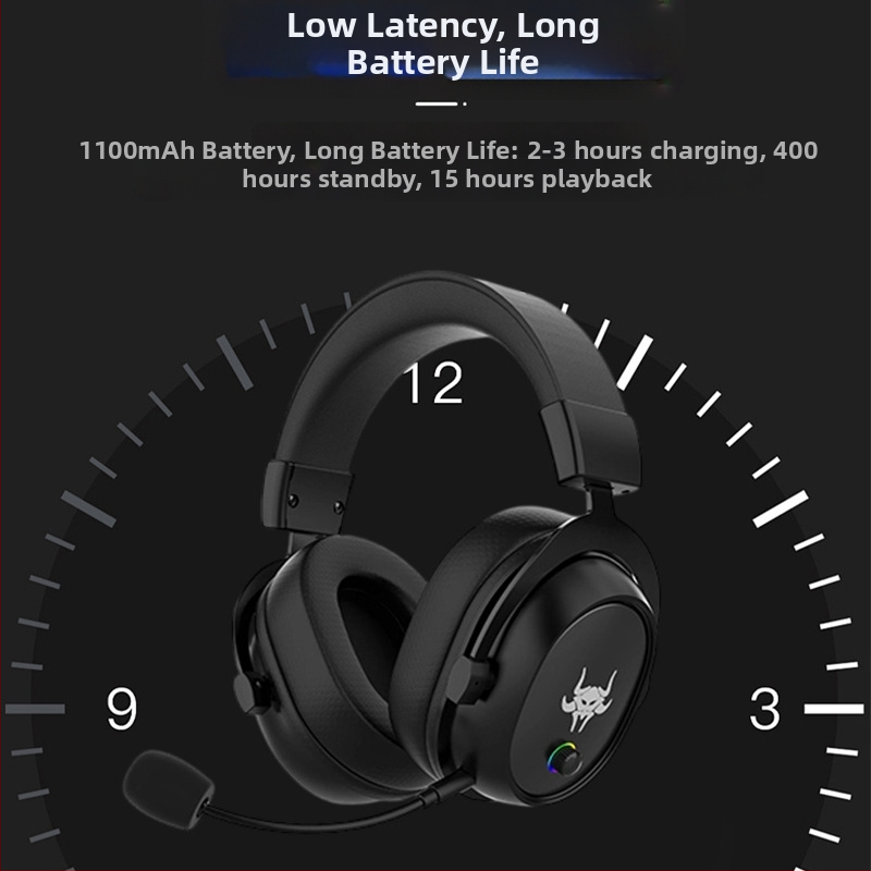 Bluetooth herné slúchadlá s vysokou kvalitou zvuku, cez uši, pohodlné na dlhé používanie.