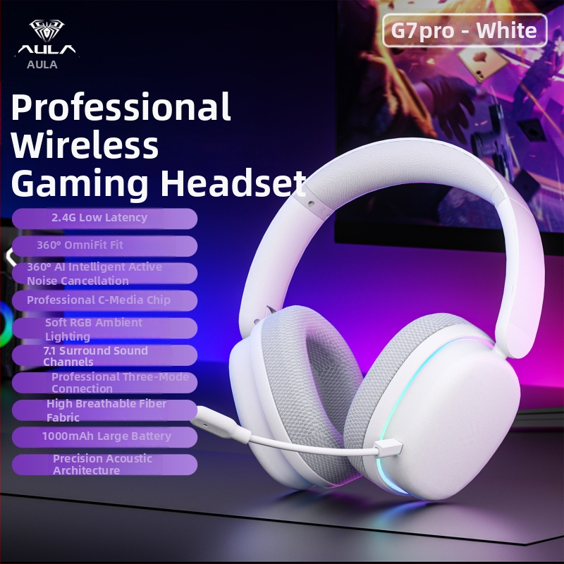 Wolf Spider G7Pro bezdrôtové slúchadlá s Bluetooth, tri režimy potlačenia hluku, vysokokvalitný zvuk a mikrofón pre nízku latenciu pri hraní