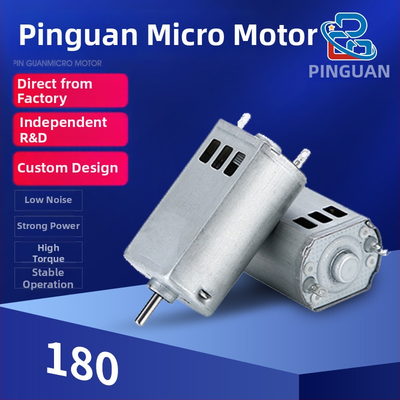 F180 DC mikromotor s kefkami pre vákuum/vzduchovú pumpu, plochá hlava pedikúrneho nástroja, holiaci strojček a malý motor pre model lietadla