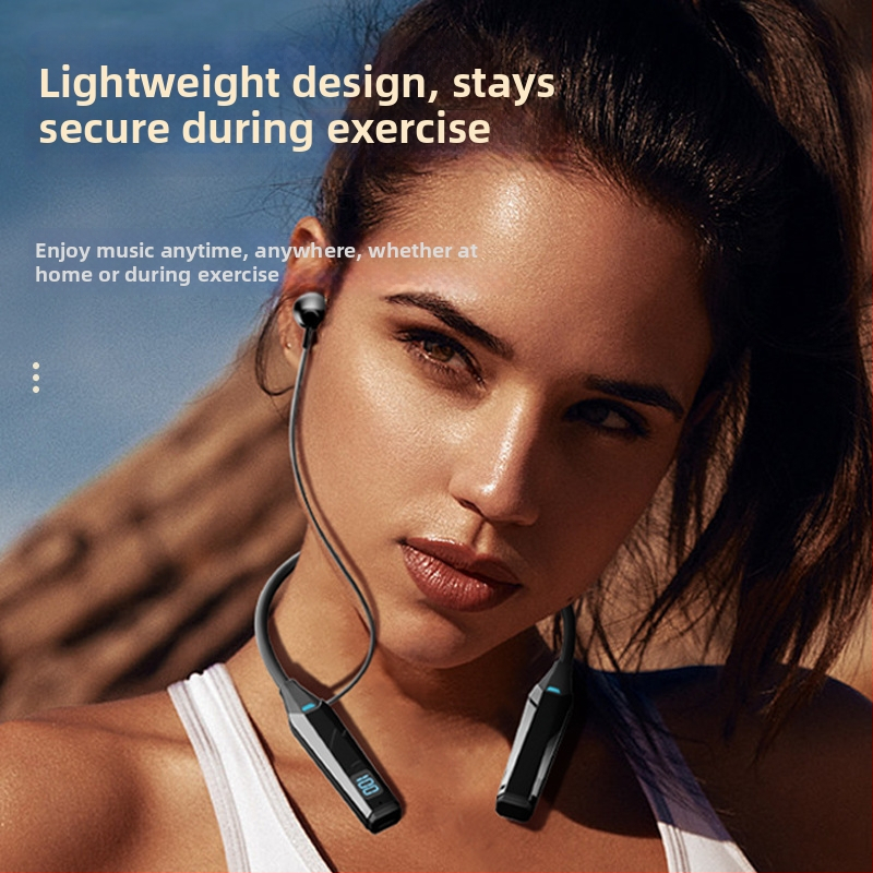 Novi Bluetooth neckband slušalice s velikom baterijom, sportski dizajn, duga autonomija, utor za karticu, redukcija buke, duboki bas, univerzalno za esport