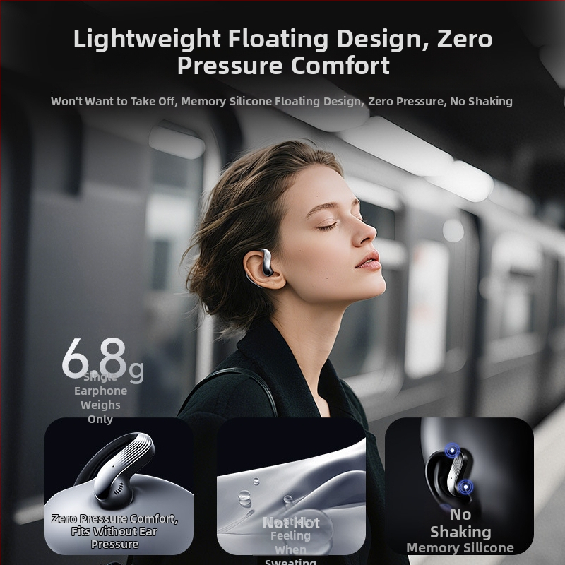 Turris Bluetooth slušalice s kuku za uho, 2026 model, dugo trajanje baterije, smanjenje buke, bežične za sport i gaming