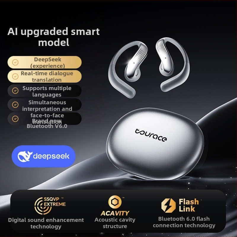 Turris Bluetooth slušalice s kuku za uho, 2026 model, dugo trajanje baterije, smanjenje buke, bežične za sport i gaming