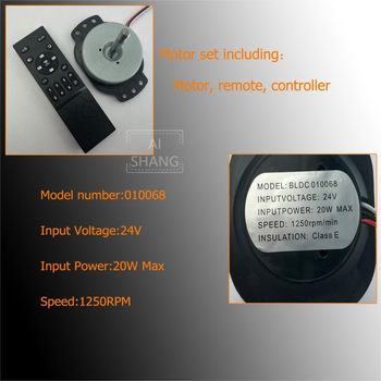 DC motor bez četkica za stolni ventilator, 12V/24V, 20W, s nosačem