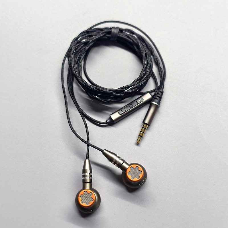 Xingqiong MMCX slušalice, žične HiFi slušalice s dvostrukim dinamičkim pogonima, polu-ušni dizajn s mikrofonom, retro stil