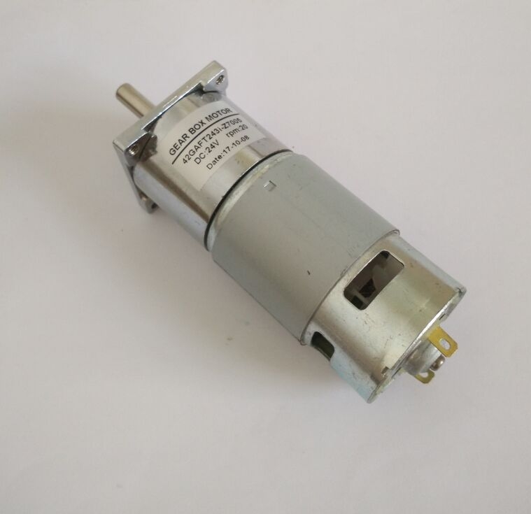 Mikro četkasti DC motor s reduktorom, model 42GAF-775, kvadratni poklopac